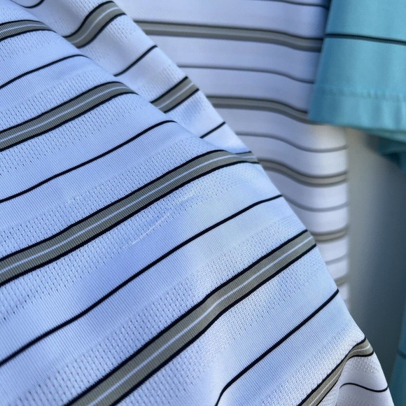 Lot of 3 George Polo Shirt Gray Golf Short Sleeve Red Blue White Striped XL - Picture 8 of 12